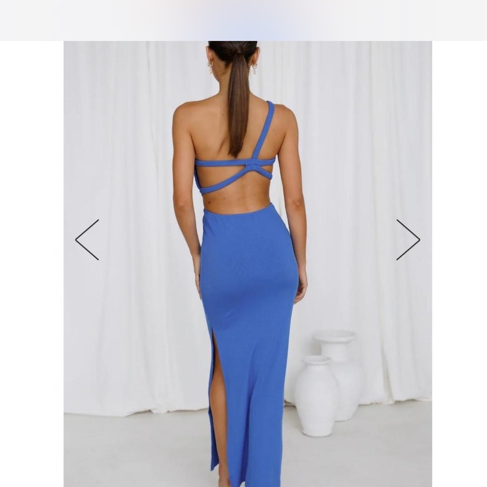 Blue One-Shoulder Dress